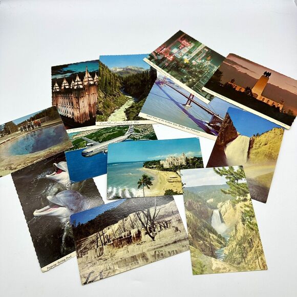 Lot of 12 Souvenir Vintage 70's/80's Postcard Unposted Various Locations - Picture 1 of 4